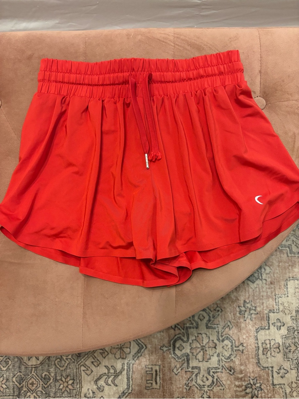 ZYIA Vibrant Red Athletic Shorts with Drawstring Waist